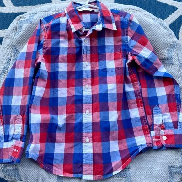 Janie & Jack boys button up top long sleeve multicolor 5 - Picture 1 of 6